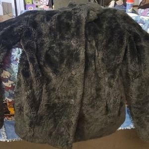 Y2k Le Chateau buttons faux fur winter coat